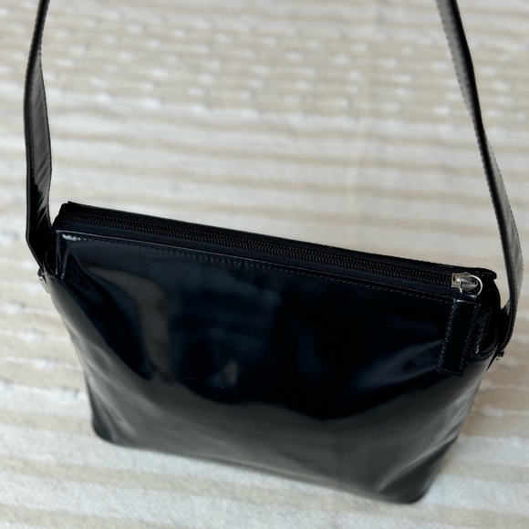 Gianni Versace vintage black patent leather tote shoulder bag silver hardware - Picture 4 of 16